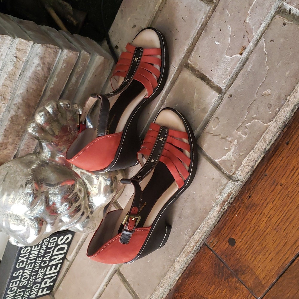 Jambu Red & Brown Suede Sandals Size 9 - Picture 3 of 14